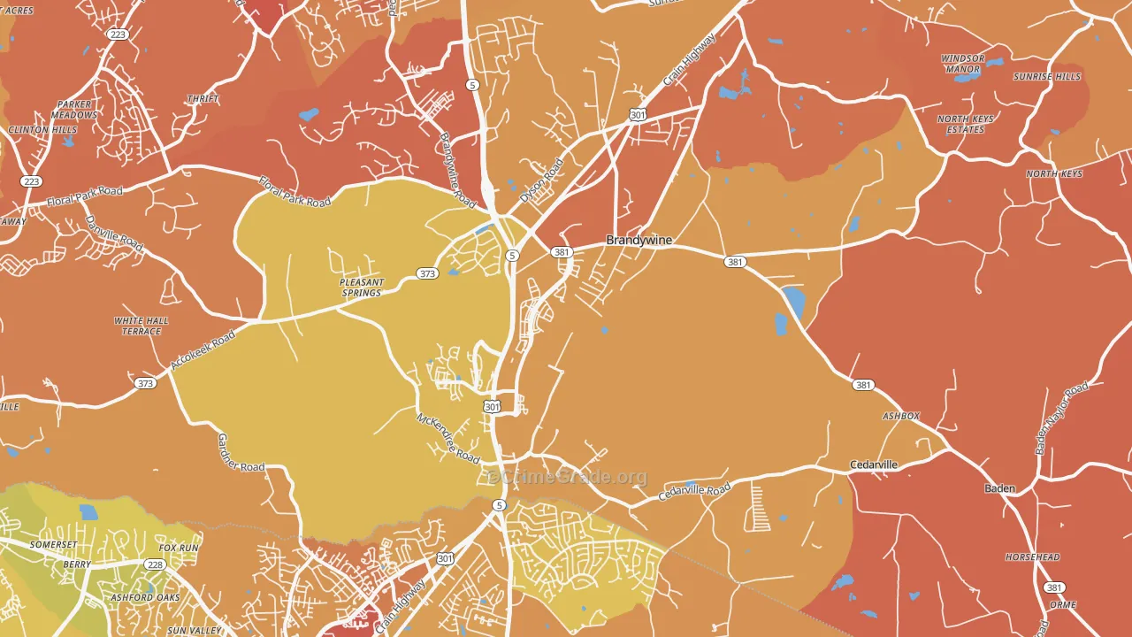Brandywine, MD Map of Murder Rates