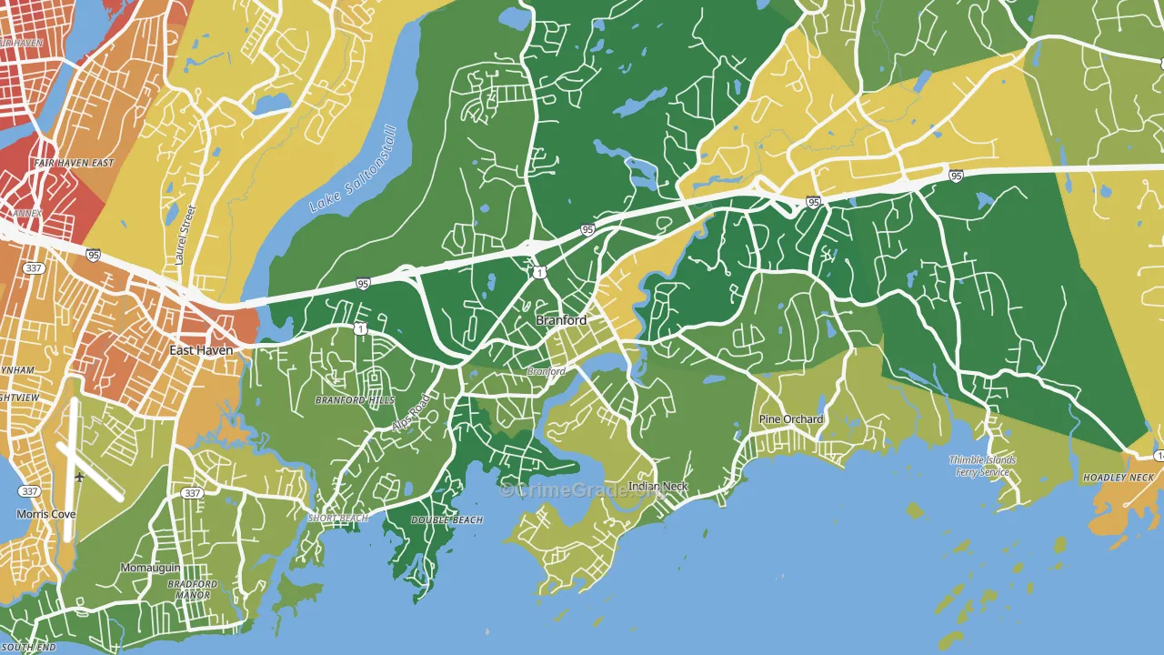 Branford, CT Map of Murder Rates