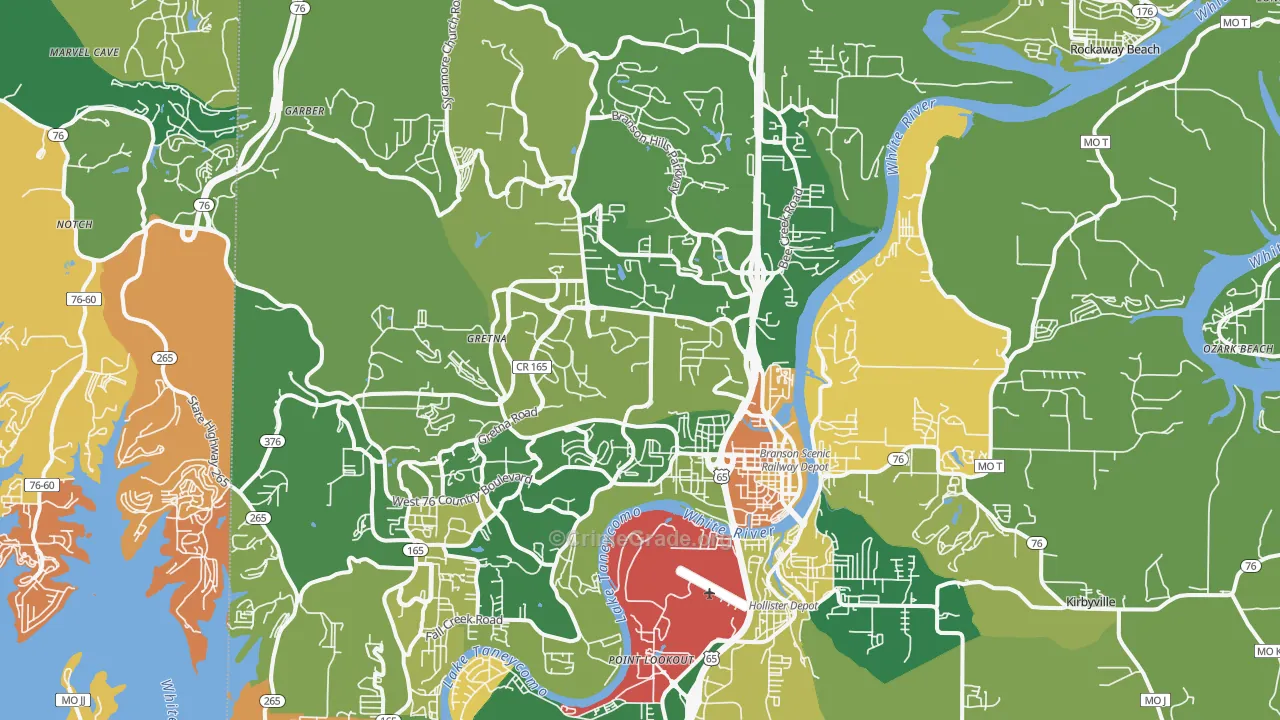 Branson, MO Map of Murder Rates