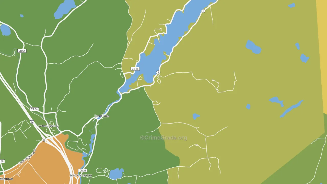 Brant Lake, NY Map of Murder Rates