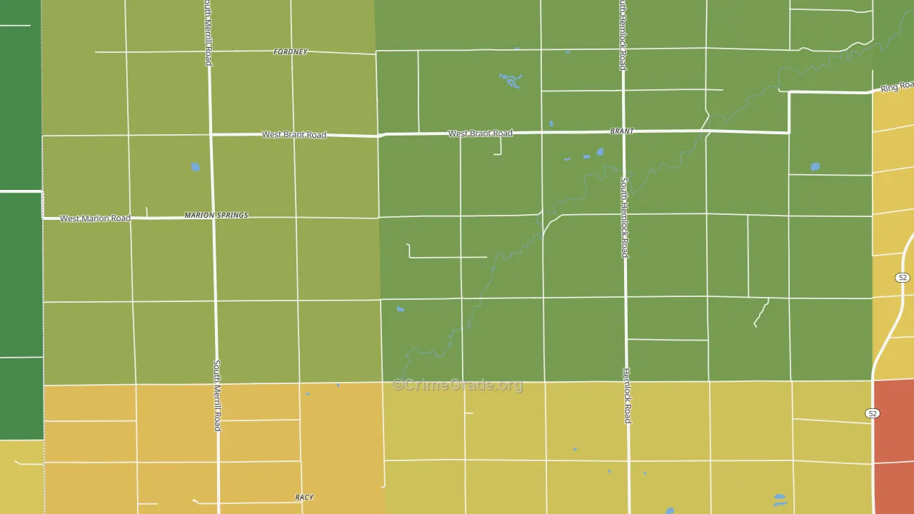 Brant, MI Map of Murder Rates