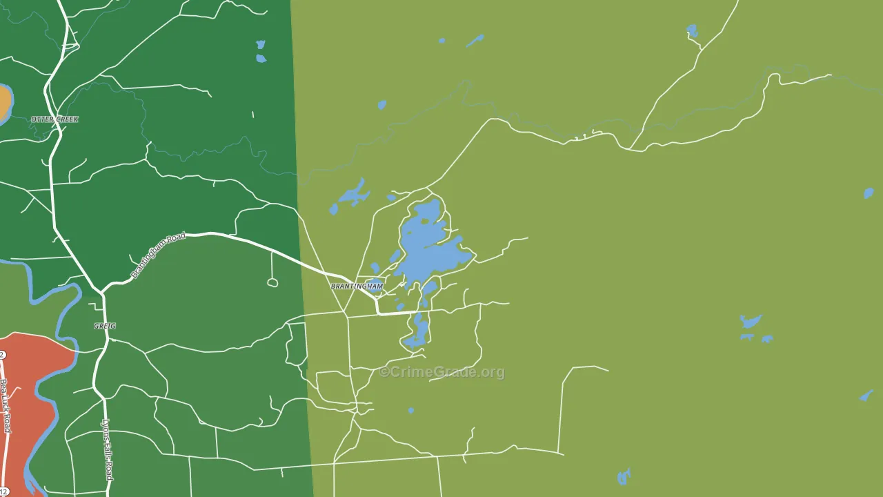 Brantingham, NY Map of Murder Rates