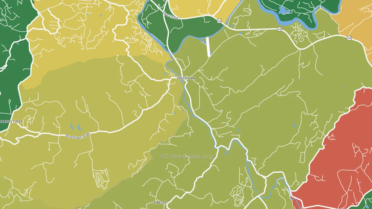 Brasstown, NC Map of Murder Rates