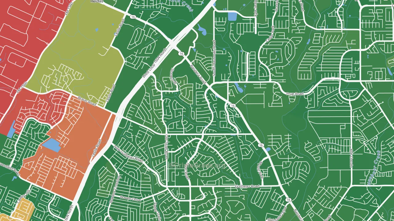 Braun's Farm, San Antonio, TX Map of Murder Rates