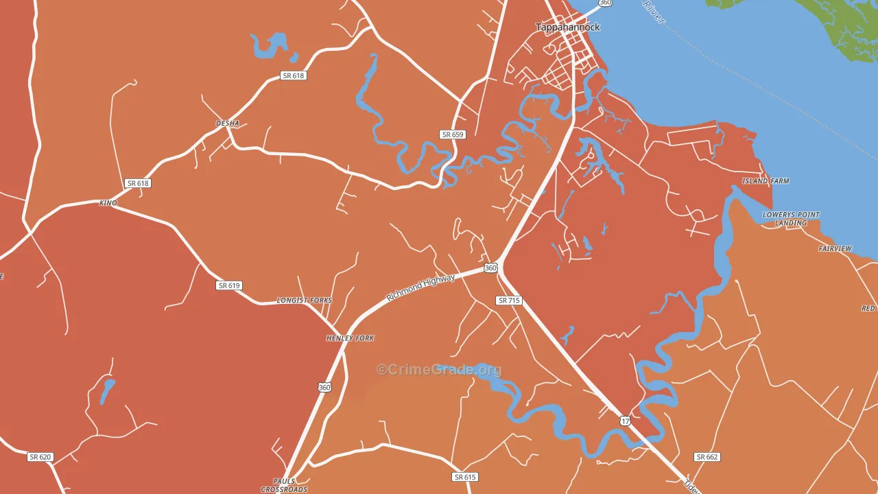 Brays, VA Map of Murder Rates