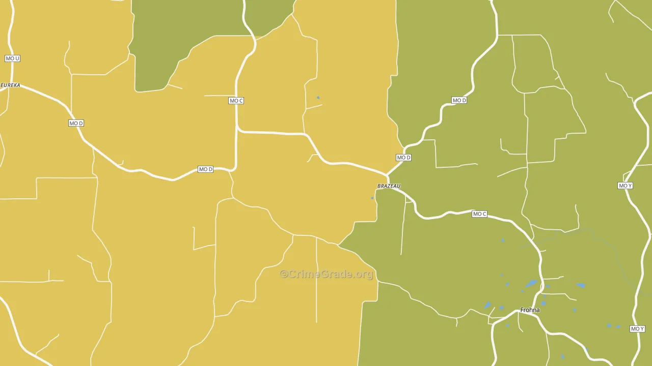 Brazeau, MO Map of Murder Rates