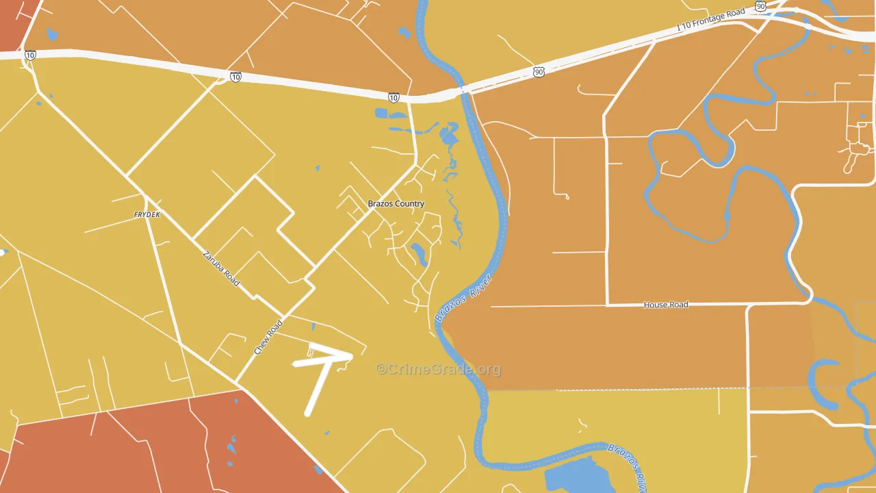 Brazos Country, TX Map of Murder Rates