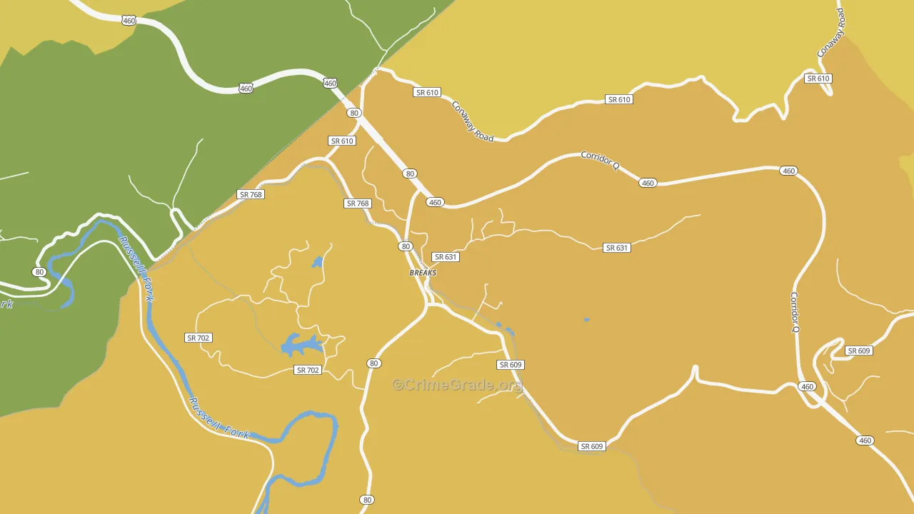 Breaks, VA Map of Murder Rates