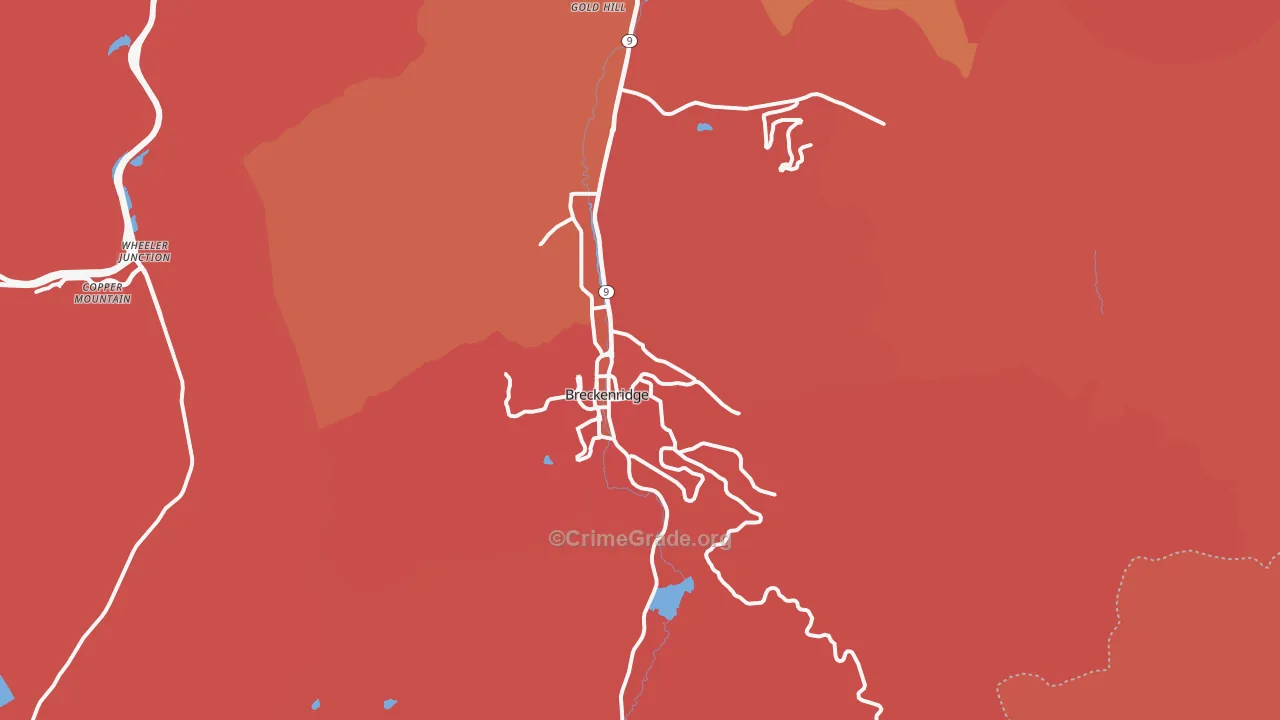 Breckenridge, CO Map of Murder Rates