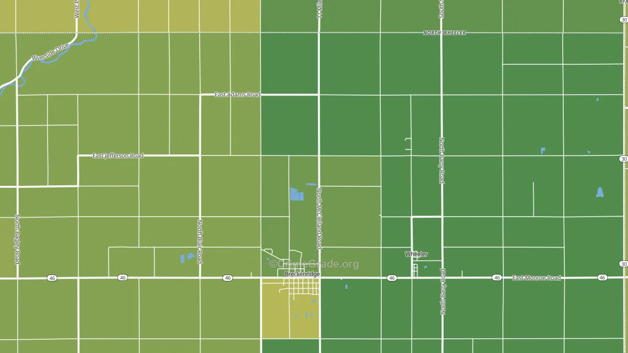 Breckenridge, MI Map of Murder Rates