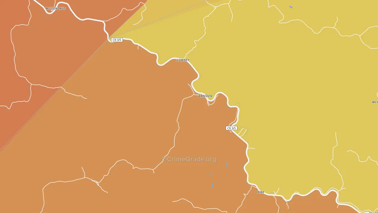 Breeden, WV Map of Murder Rates