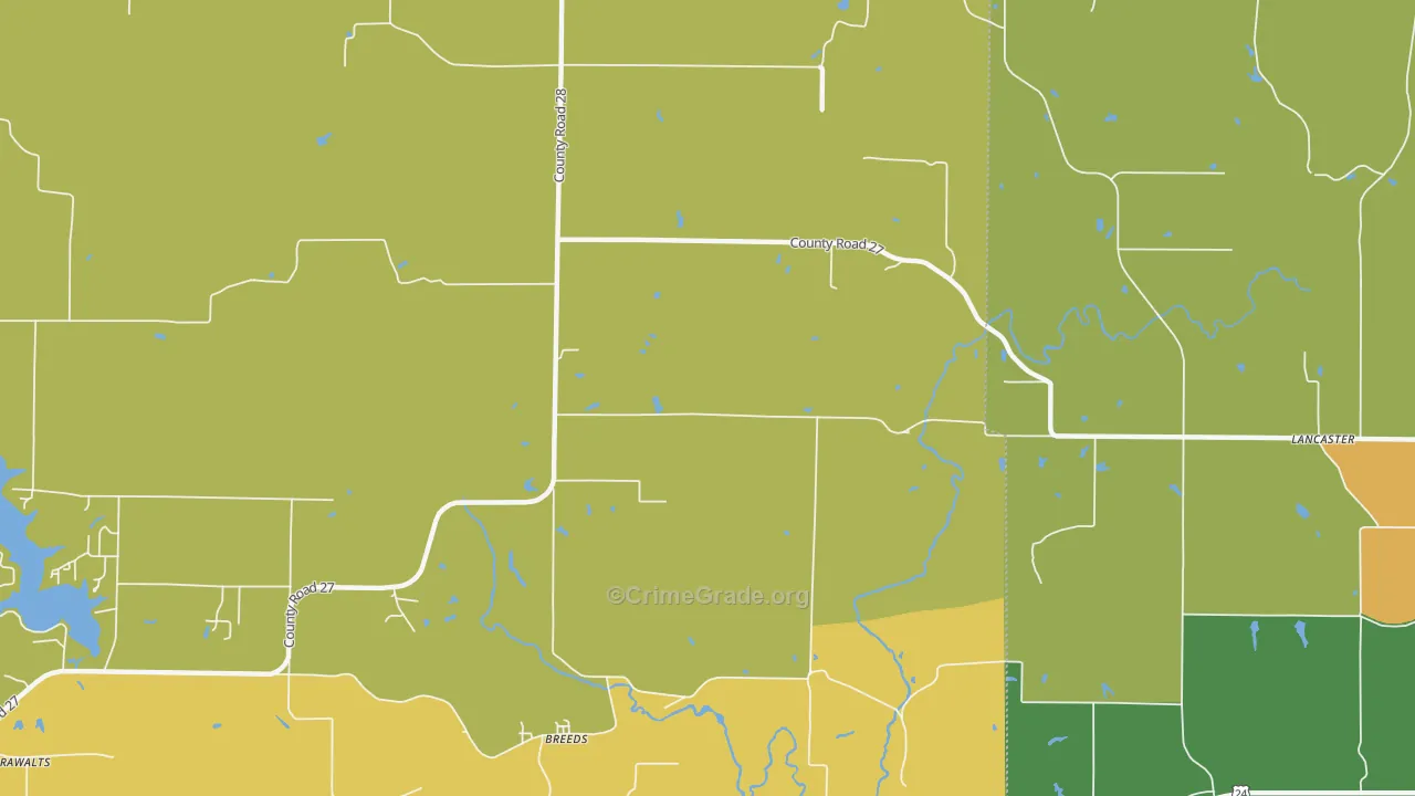 Breeds, IL Map of Murder Rates