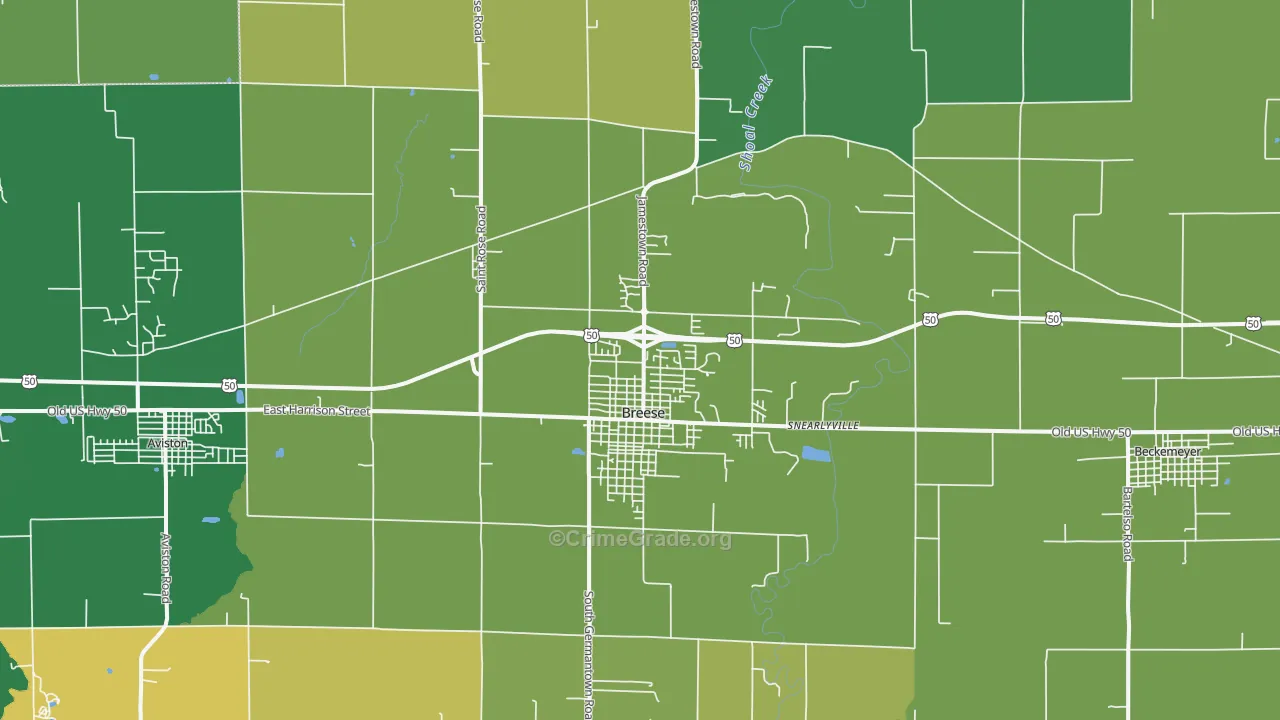 Breese, IL Map of Murder Rates