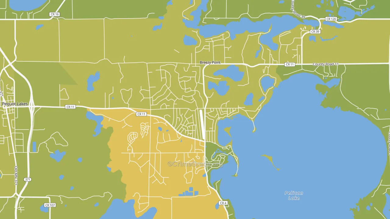 Breezy Point, MN Map of Murder Rates