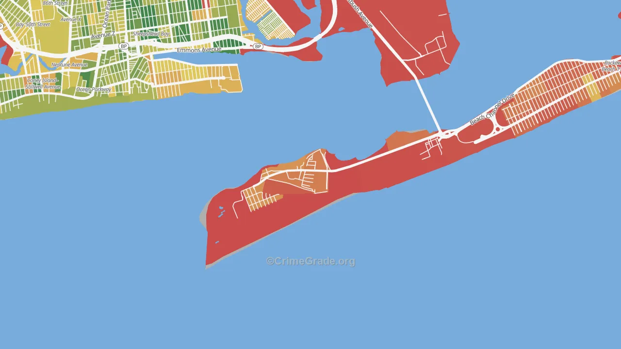 Breezy Point, Queens, NY Map of Murder Rates