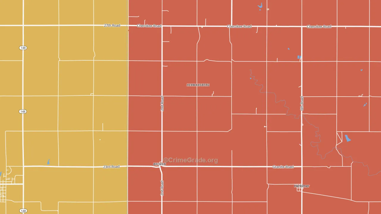 Bremen, KS Map of Murder Rates