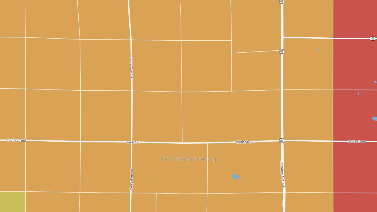 Bremer, IA Map of Murder Rates