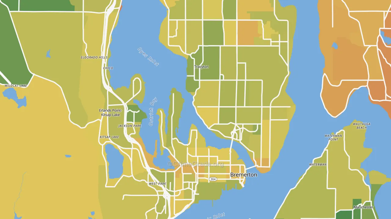 Bremerton, WA Map of Murder Rates