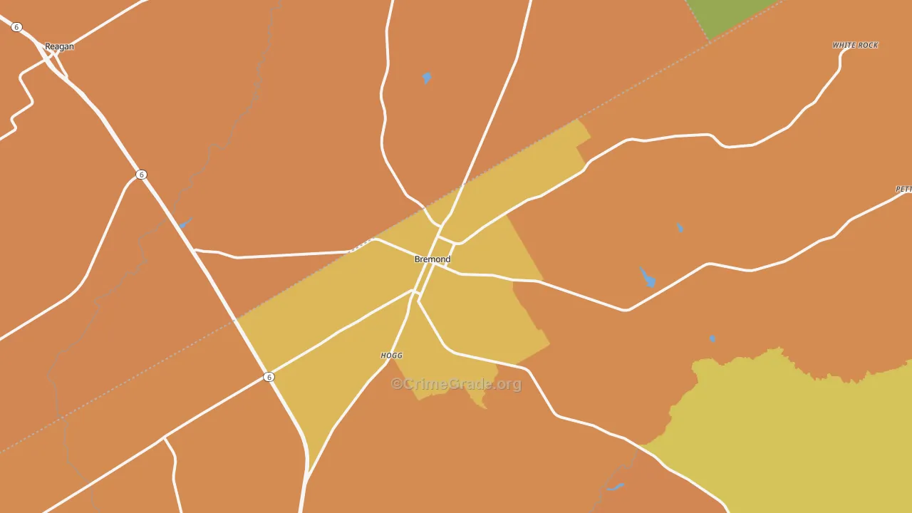 Bremond, TX Map of Murder Rates