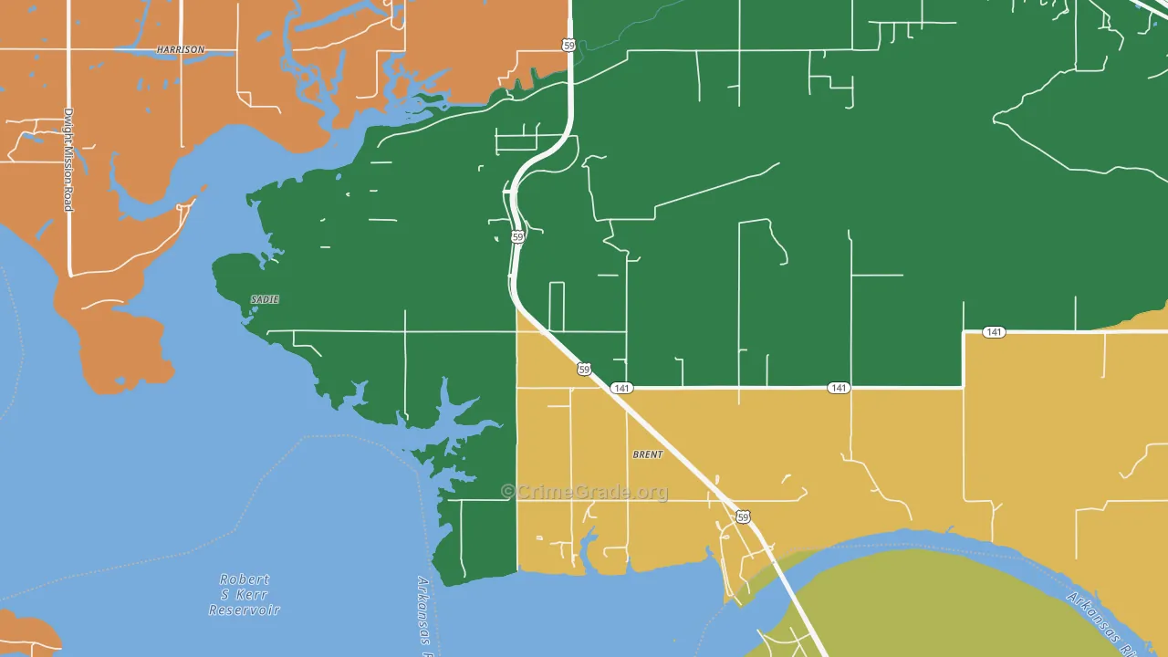 Brent, OK Map of Murder Rates