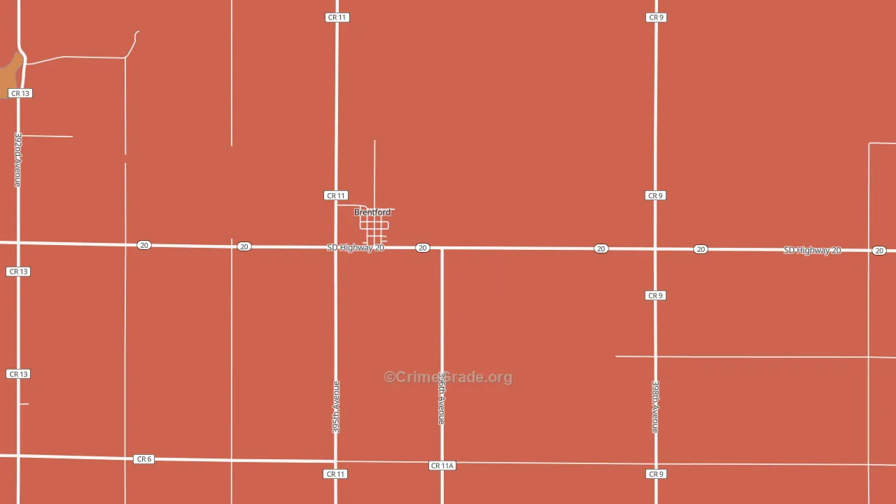Brentford, SD Map of Murder Rates
