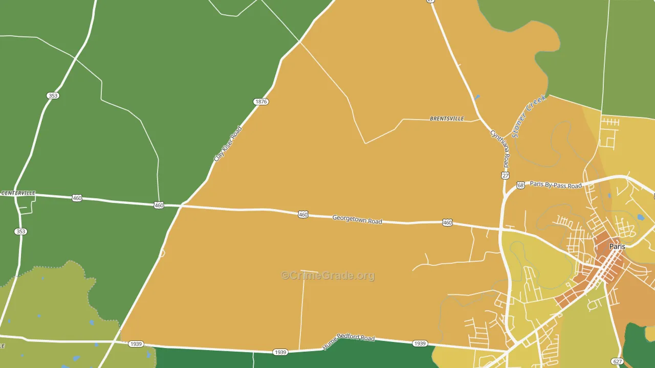 Brentsville, KY Map of Murder Rates