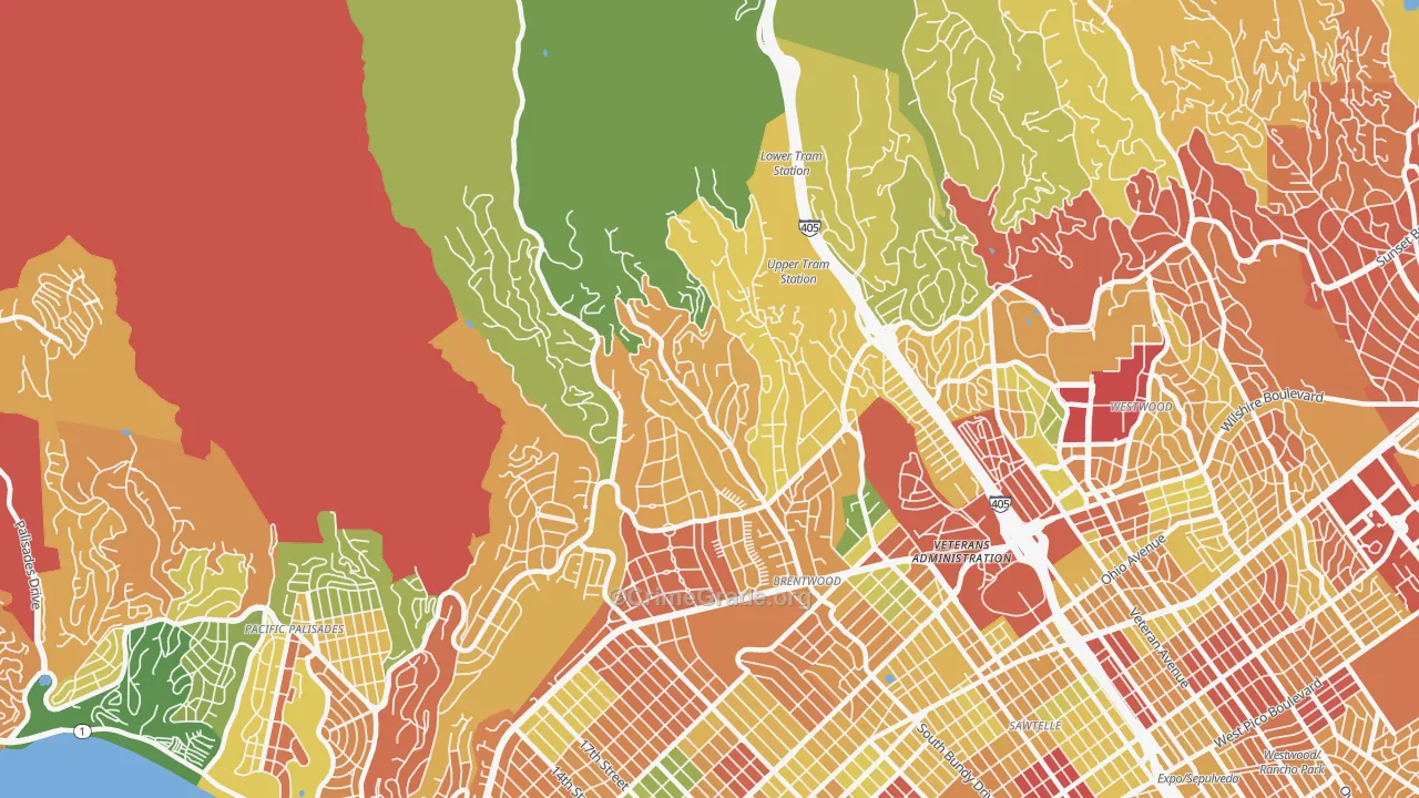 Brentwood, Los Angeles, CA Map of Murder Rates
