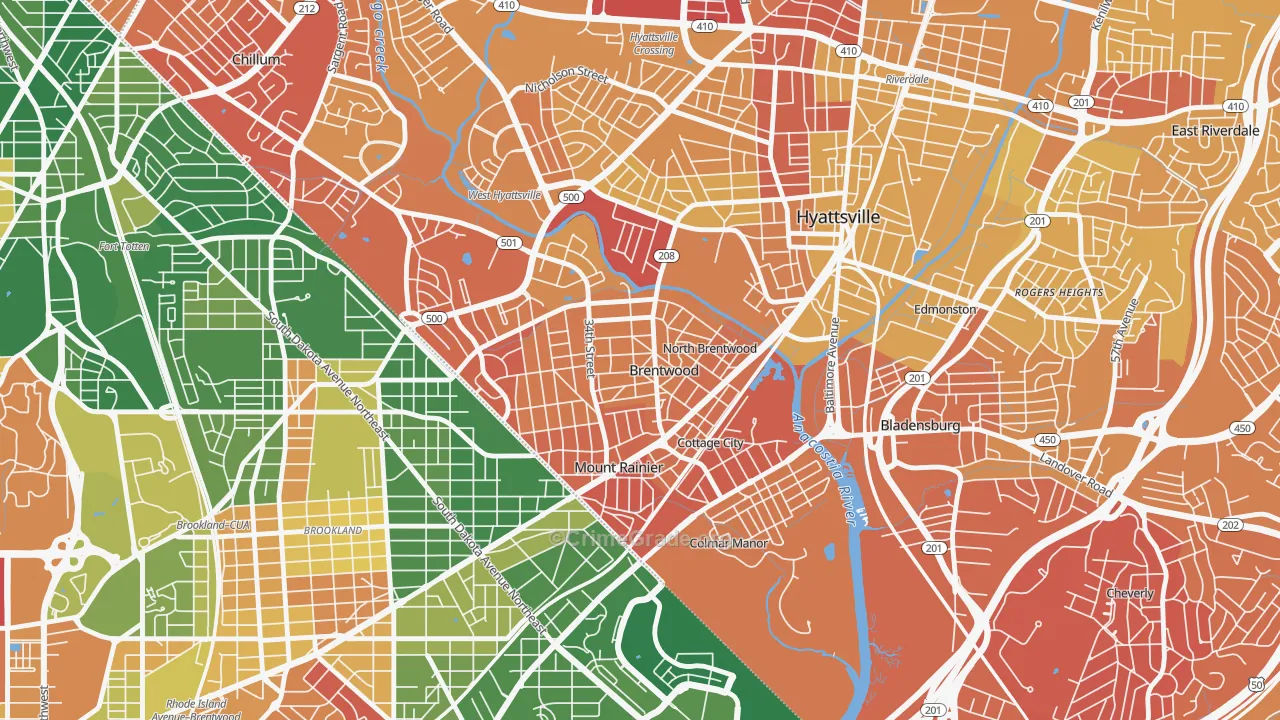 Brentwood, MD Map of Murder Rates