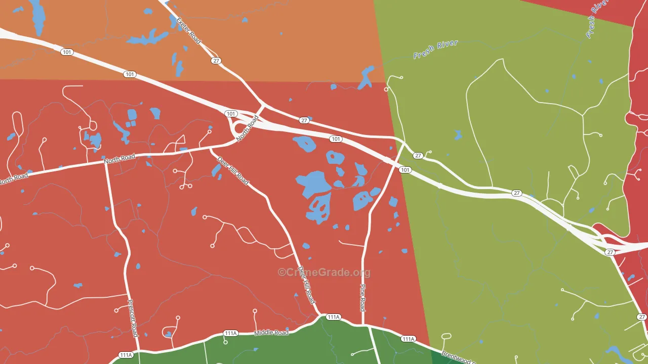 Brentwood, NH Map of Murder Rates