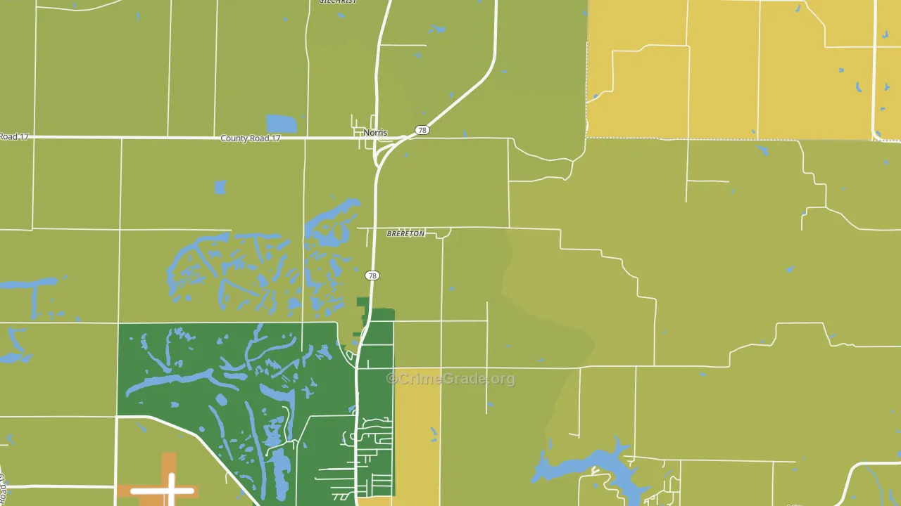 Brereton, IL Map of Murder Rates