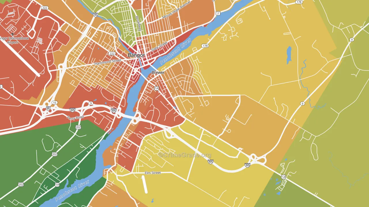 Brewer, ME Map of Murder Rates