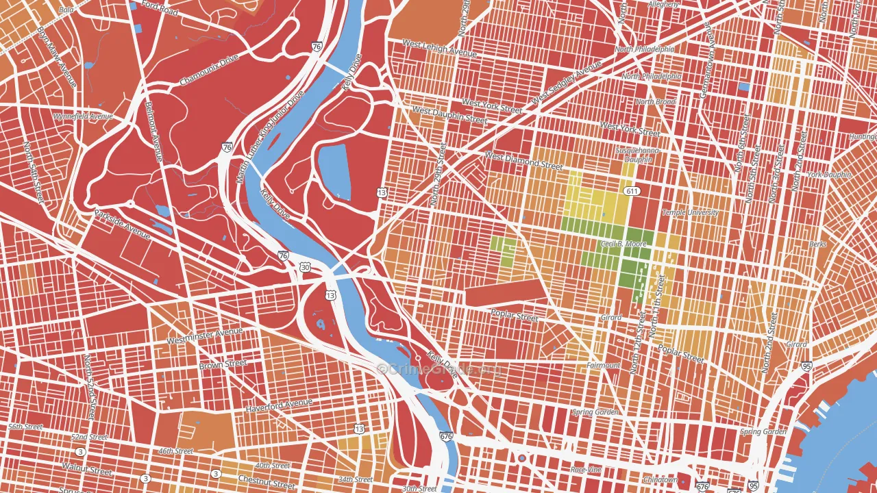 Brewerytown, Philadelphia, PA Map of Murder Rates