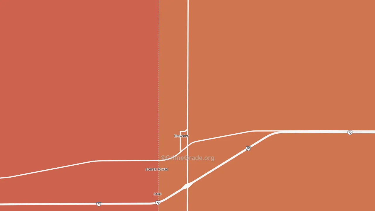 Brewster, KS Map of Murder Rates