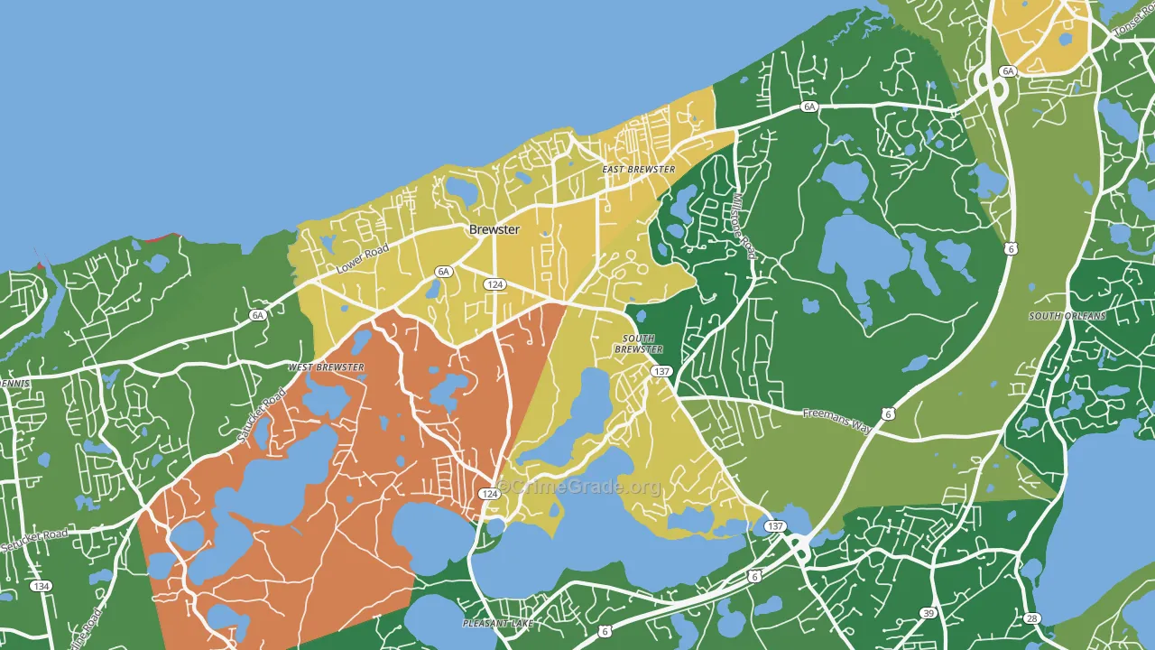Brewster, MA Map of Murder Rates