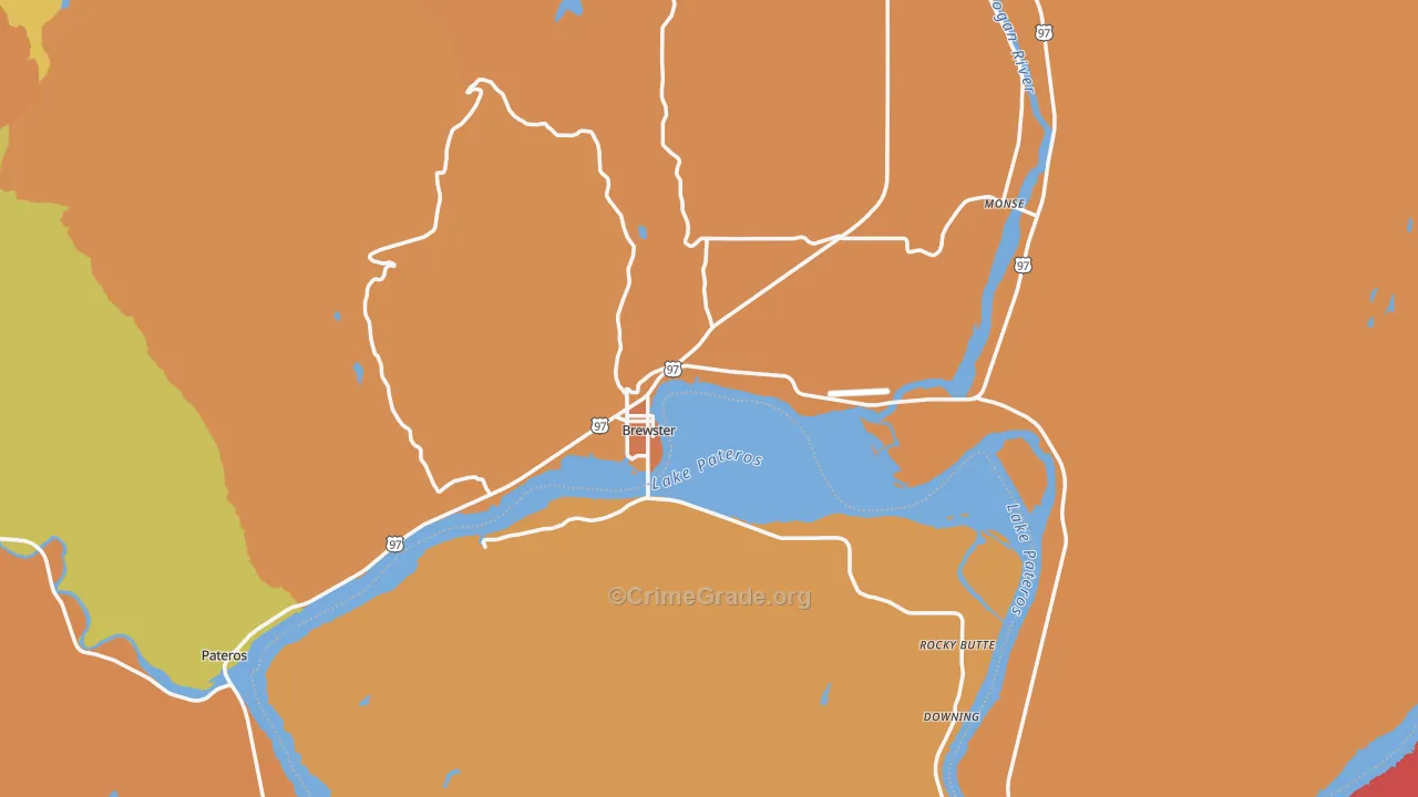 Brewster, WA Map of Murder Rates