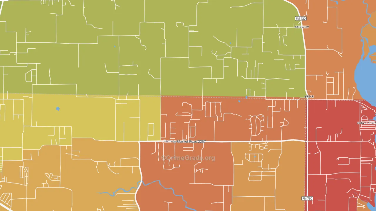 Briar, TX Map of Murder Rates