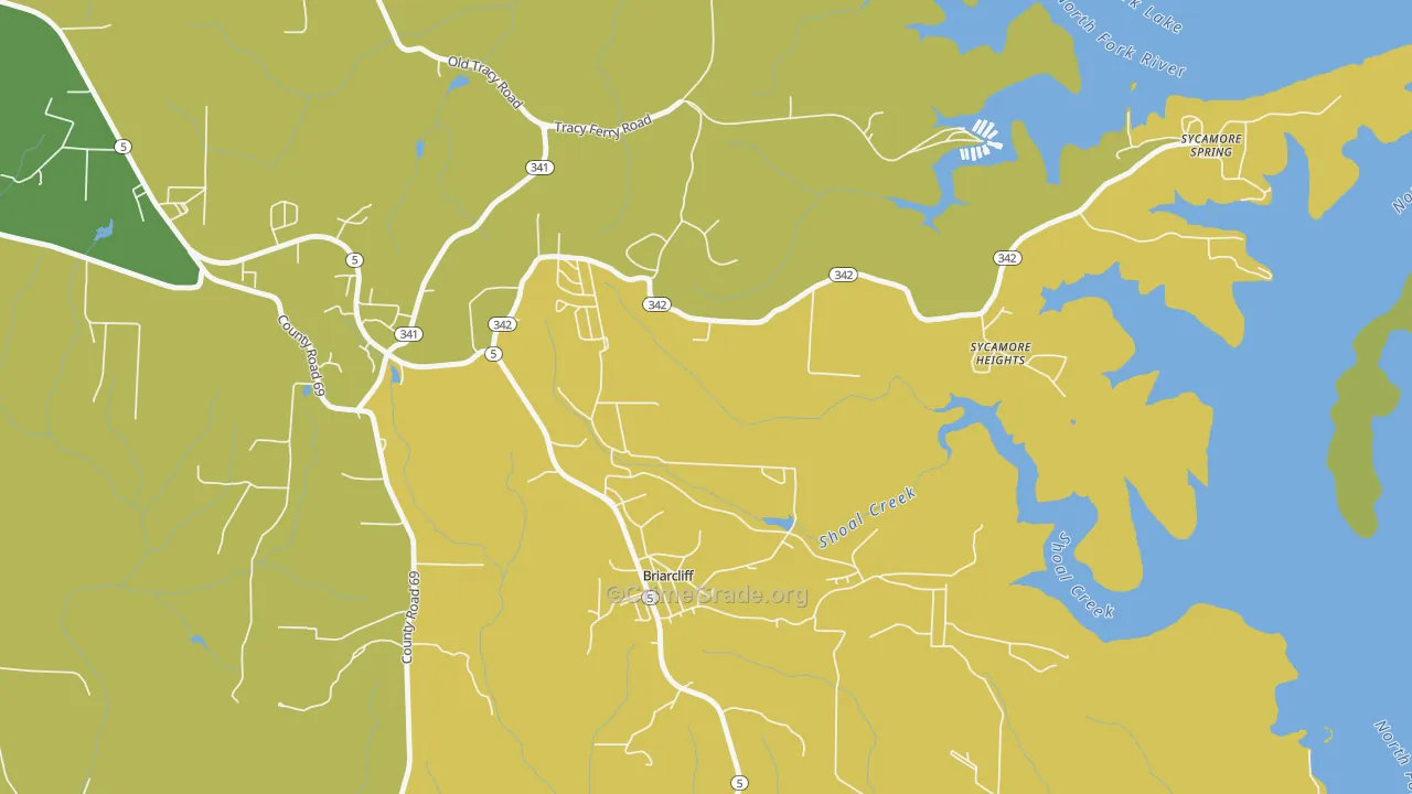 Briarcliff, AR Map of Murder Rates