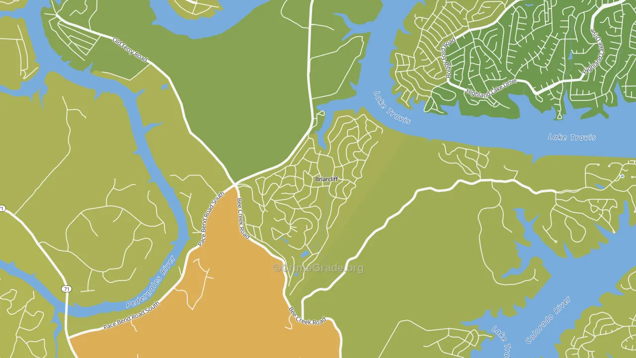 Briarcliff, TX Map of Murder Rates