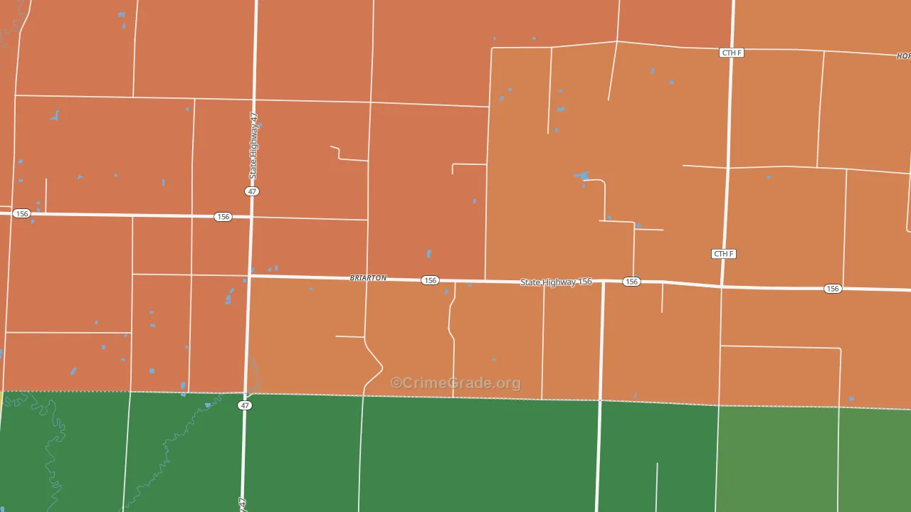 Briarton, WI Map of Murder Rates