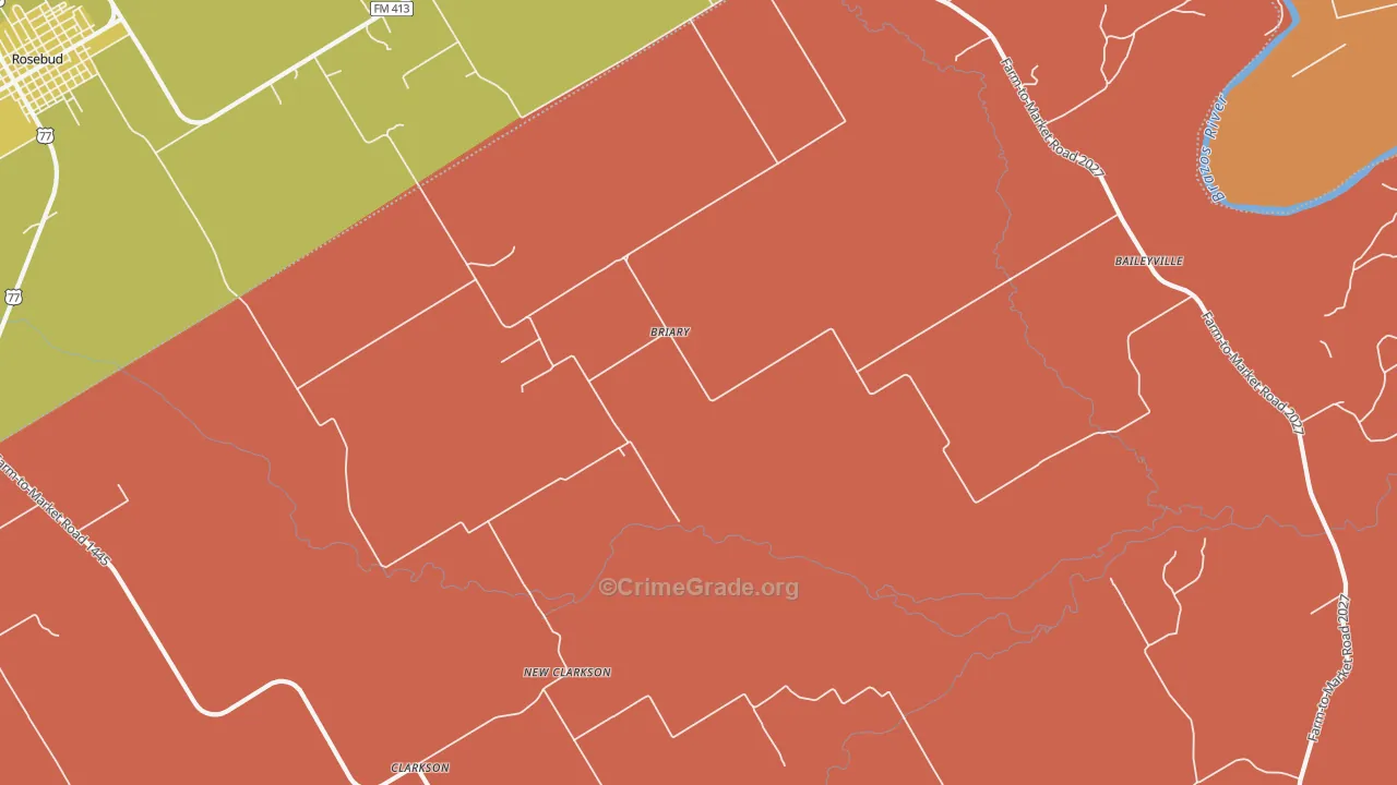 Briary, TX Map of Murder Rates