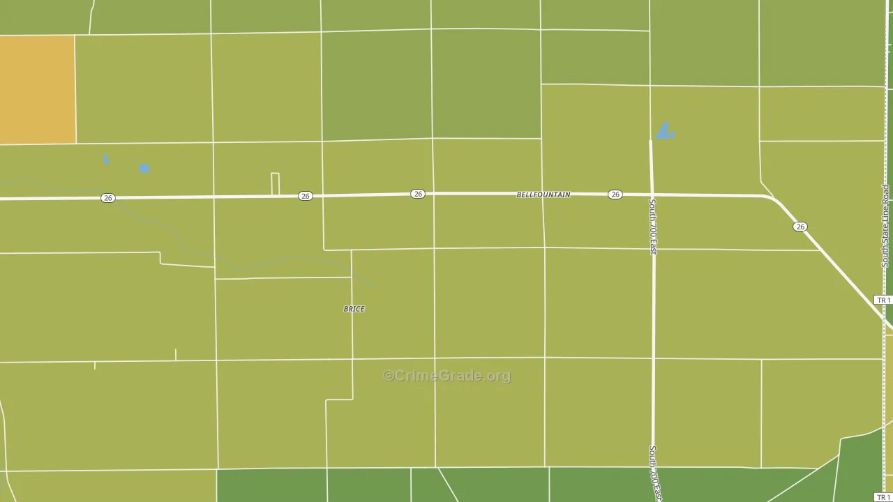 Brice, IN Map of Murder Rates