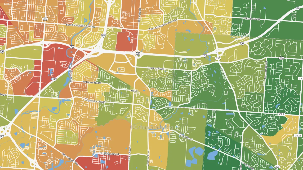 Brice-Tussing, Columbus, OH Map of Murder Rates