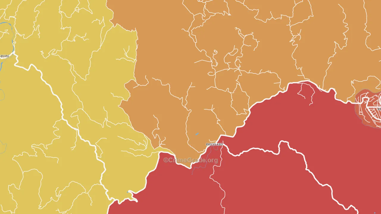 Briceland, CA Map of Murder Rates