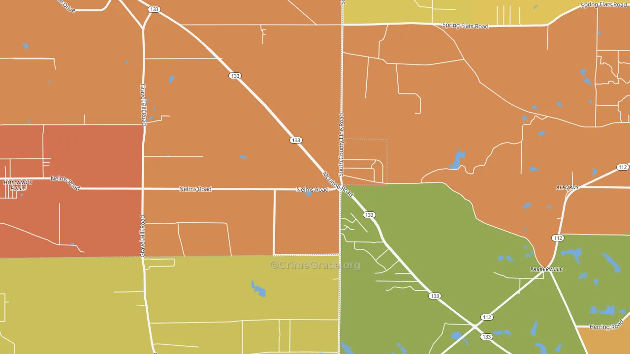 Bridgeboro, GA Map of Murder Rates