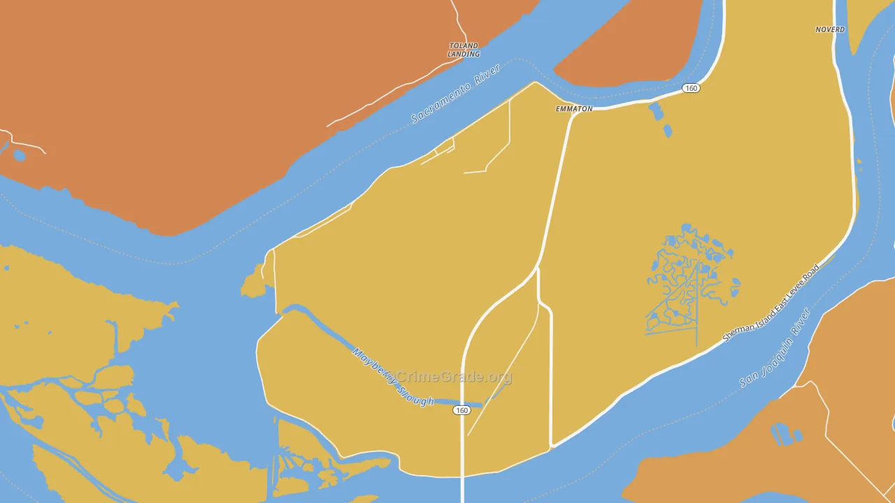 Bridgehead, CA Map of Murder Rates