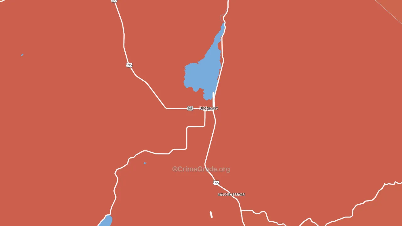 Bridgeport, CA Map of Murder Rates