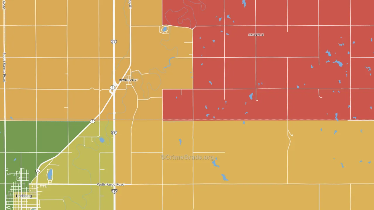 Bridgeport, KS Map of Murder Rates