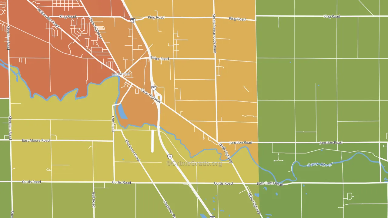 Bridgeport, MI Map of Murder Rates