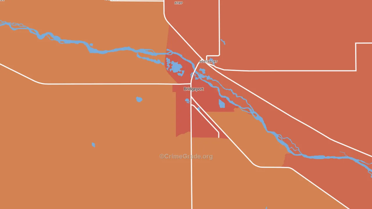 Bridgeport, NE Map of Murder Rates