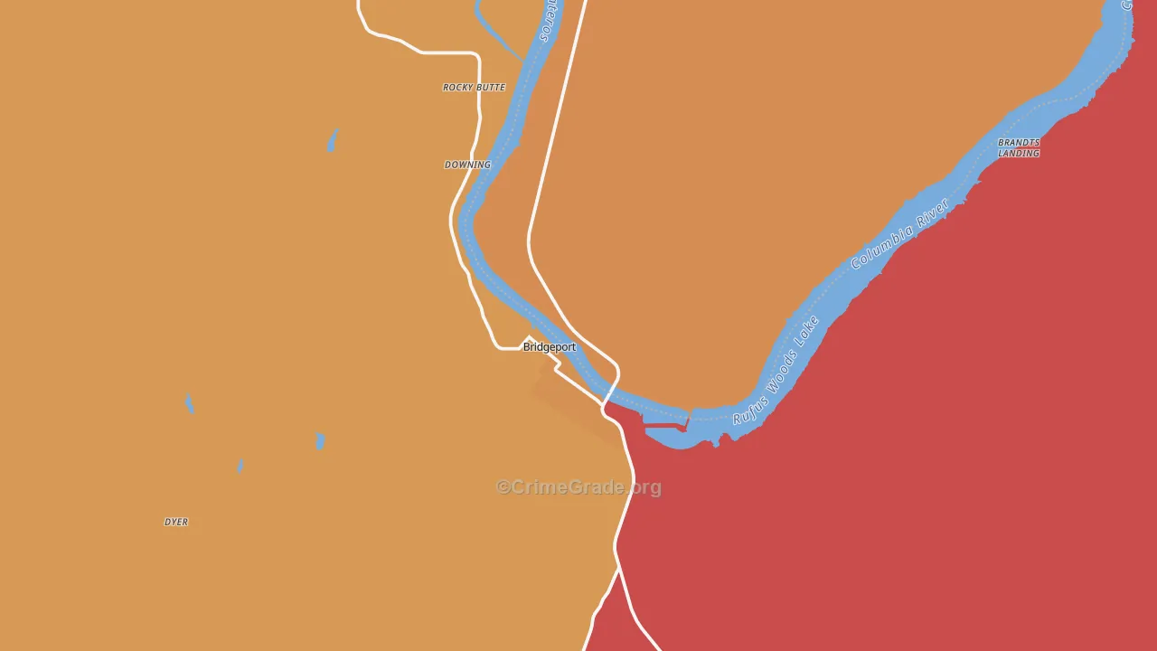 Bridgeport, WA Map of Murder Rates
